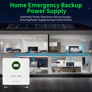 DATOUBOSS 48V 6000W Hybrid Inverter + 314Ah LiFePO4 Battery Portable Power Supply with LCD Touch Screen, Detachable, and Wheels, suitable for large - capacity solar energy storage systems/RVs/home energy storage systems - DATOUBOSS Rechargeable Lifepo4 Batteries Voltage Converters InverterSP-DT-JC-6016-A-EU