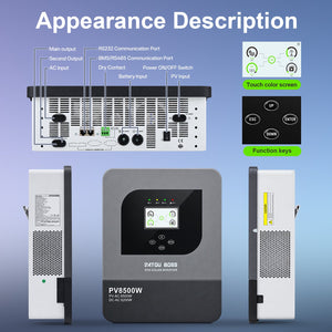DATOUBOSS 48V 6200W Solar Hybrid Inverter, 230V AC Output, IP54 Dust and Water Protection, 120A MPPT, 8500W Maximum PV Input, Battery-Free Operation, BMS Protection, Compatible with WiFi 04 - DATOUBOSSSP-DT-4862FL-01-EU