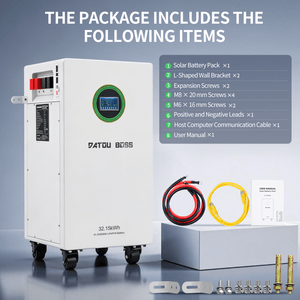 DATOUBOSS 48V 628Ah LiFePO4 Battery, 32kWh Solar Energy Storage System with 300A BMS, Metal Case with Wheels for Home Energy Storage, Solar, RV & Off-Grid Backup Power - DATOUBOSSSPB12D48628A01