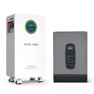 DATOUBOSS 48V 6.2kW 16kWh Solar Home Storage Backup Off Grid Kit 314Ah LiFePO4(210A BMS) + 6200W Solar Hybrid Inverter 120A MPPT, 48VDC to 230VAC, 8500W PV Input, 27A, BMS Protection, Lightning Protection, for Solar Home RV Energy Storage
