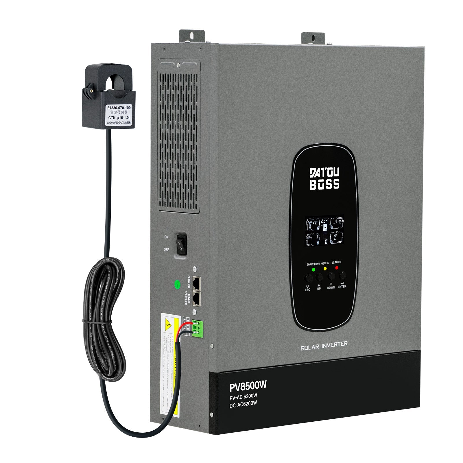 DATOUBOSS 6200W Solar Hybrid Inverter 48VDC to 230VAC, 120A MPPT, 8500W PV Input, Battery - Free Operation, BMS Protection, 27A PV Input, Lightning & Anti - Backflow Protection, Off - Grid & Grid - Connected Compatible (Compatible with WiFi 04) - DATOUBOSS Rechargeable Lifepo4 Batteries Voltage Converters InverterSP-DT-4862SQ-A-EU