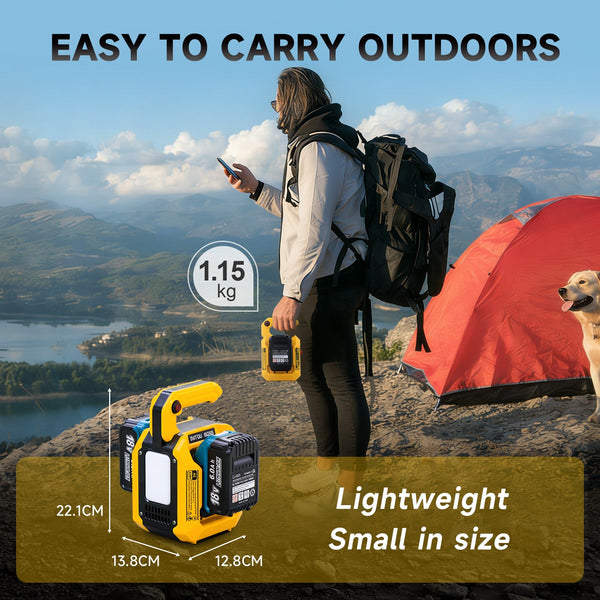 DATOUBOSS Dual Large - Capacity Battery Slots 500W Inverter, Supports 10000mAh+ Any Capacity Lithium Batteries, Dual Slot 8 - 15 Hours Runtime! Dual Type - C 18W×2 + USB 5V2A + Swappable UK AC Outlet, with 500lm Floodlight（Battery pack not included） - DATOUBOSS Rechargeable Lifepo4 Batteries Voltage Converters InverterSP-B25-DT-DAC500W-A-EU
