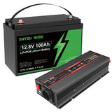 DATOUBOSS 12.8V 100Ah LiFePO4 battery and 1200W pure sine wave inverter, all-in-one off-grid power kit