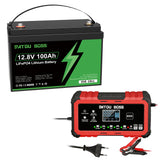 DATOUBOSS LiFePO4 battery 12V 100Ah EVE cell with intelligent detection charger