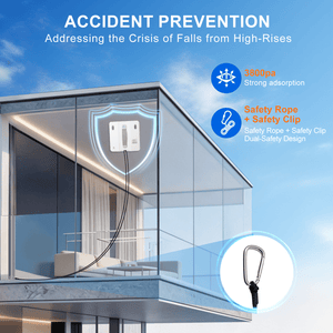 DATOUBOSS Smart Window Cleaning Robot with App & Remote Control, 200ml Water Tank, Powerful Suction, AI Navigation, Ultrasonic Dual Spray System for Glass, Mirrors & Tiles - DATOUBOSSSP-B29-DT-W54D-A-EU