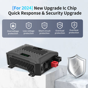 DATOUBOSS Universal Double Voltage Converter 1500W/3000W Pure Sine Wave Inverter, 12V/24V to 230V AC Voltage Converter, Peak Power 3000W/6000W Peak Power, with Intelligent Detection System & LCD Display & 2 EU Socket - DATOUBOSS Rechargeable Lifepo4 Batteries Voltage Converters InverterSP-DT-TY-PSW6000W-A-UK